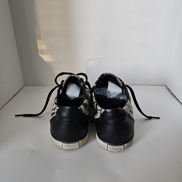 COACH Black Barrett Signature Lace Up Sneakers Size 8.5 - Picture 6 of 10